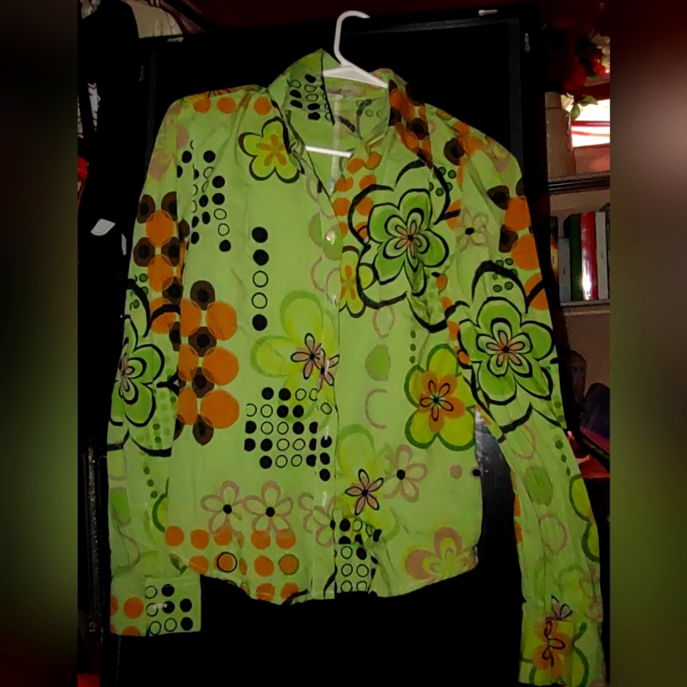 Ocean star green medium vintage button up shirt